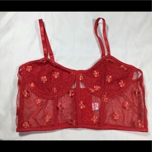 The Copper Closet Red Sequin Longline Bra M